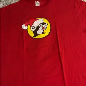 Red T-Shirt with Santa Hat Graphic